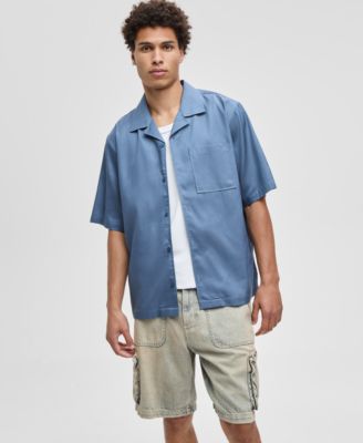 Men's Relaxed-Fit Button-Down Utility Camp Shirt, Macy's Exclusive