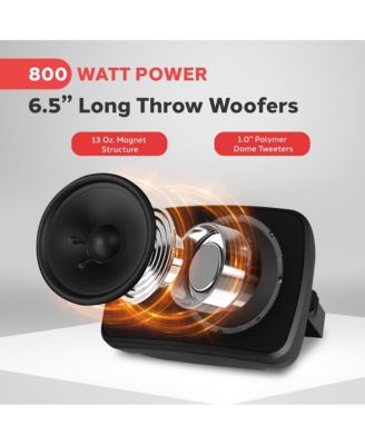 6.5” Bluetooth Wireless Waterproof Speakers - 800W Max Power, 2-Way Full Range Stereo Sound, Marine Grade, Indoor/Outdoor Use