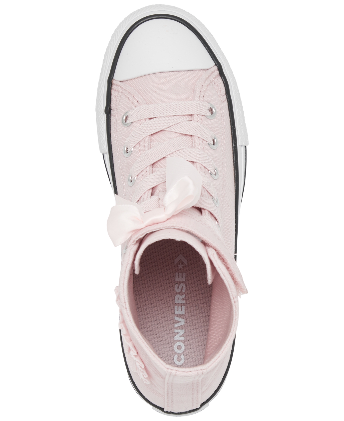 CONVERSE LITTLE GIRLS CHUCK TAYLOR ALL STAR RUFFLES AND BOWS EASY-ON CASUAL SNEAKERS FROM FINISH LINE 