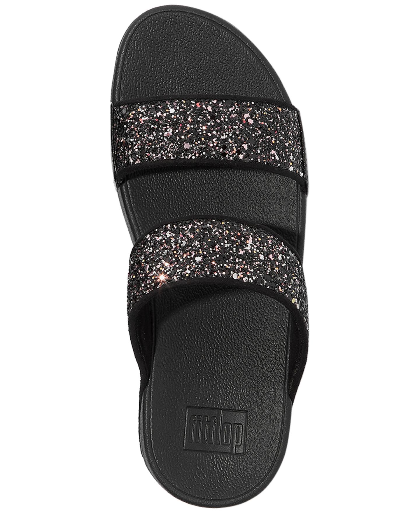 Женские сандалии FitFlop Lulu Multi-Tonal Glitter Wedge, цвет: Чёрный разноцветный — фото 3