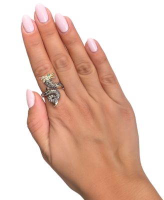 Costa Smeralda Emerald, Chocolate Diamond & Nude Diamond Dragon Ring (1/2 ct. t.w.) in 14k Honey Gold