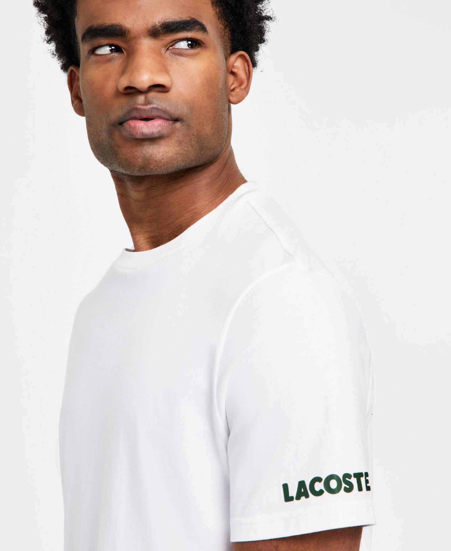 Мужская футболка Lacoste Loungewear Logo Short-Sleeve T-Shirt, цвет: Белый — фото 3
