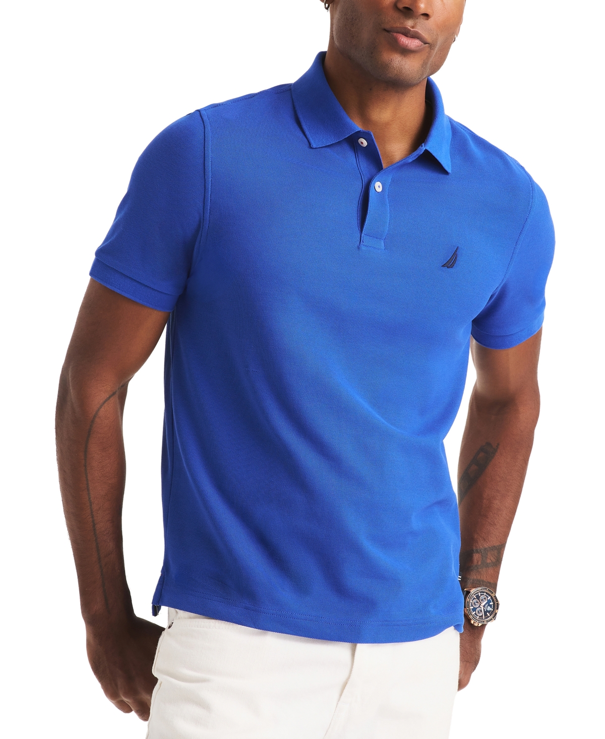 Men's Classic Fit Deck Performance Polo Shirt - Bright Cobalt