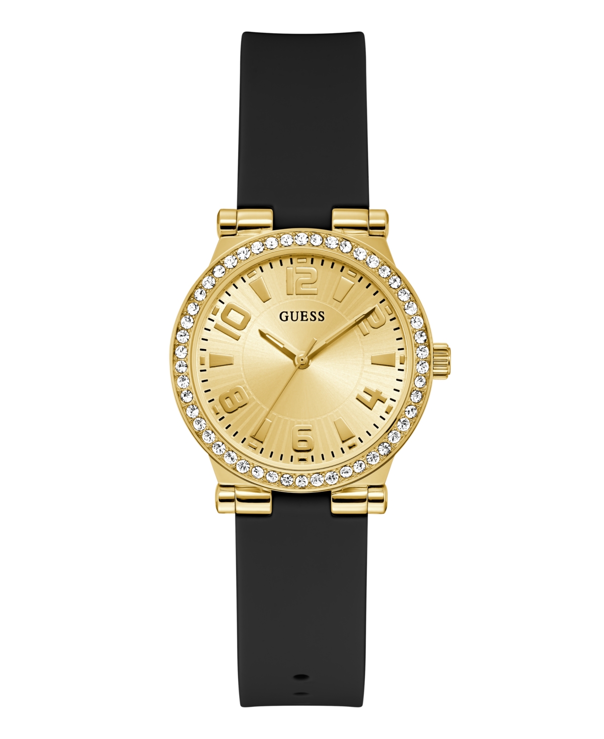 Guess Women's Analog Black Silicone Watch, 32mm In Black