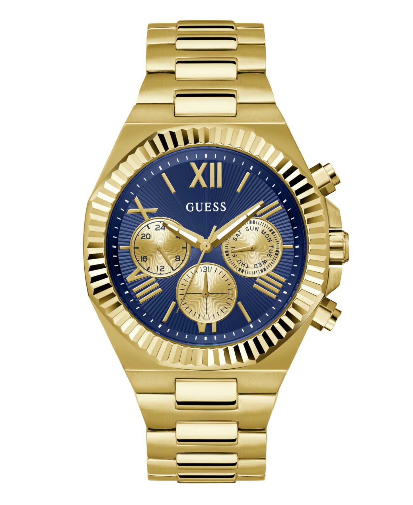 Мужские часы GUESS Multi-Function Gold Tone Steel Watch, 44mm — фото 1
