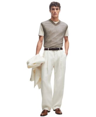 Men's Regular Fit Wool-Blend Sleeveless Sweater