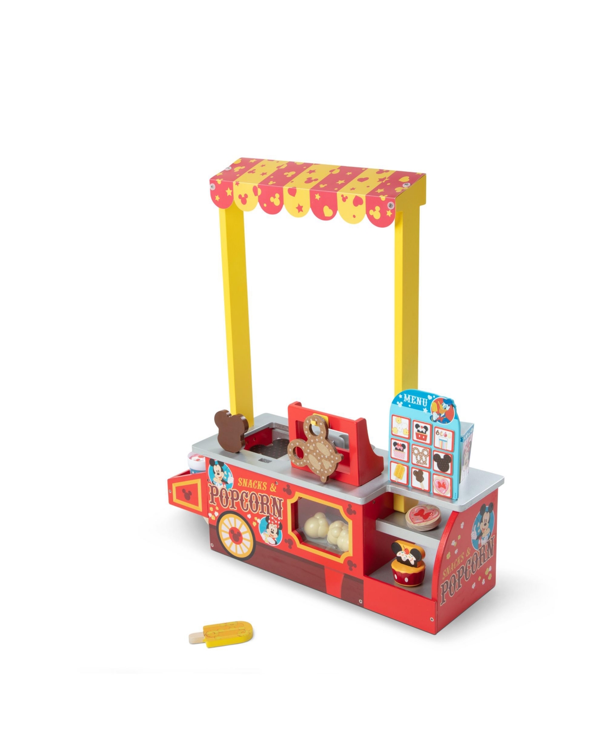 Melissa & Doug Disney Snacks Popcorn Wooden Food Counter In Multicolor