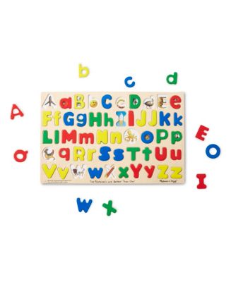 Melissa and Doug Upper and Lowercase Alphabet Letter Wooden Puzzle - Macy's