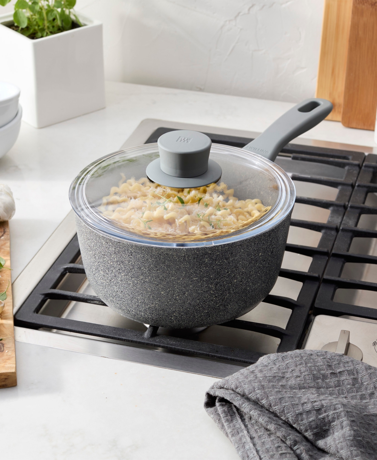 Zwilling Parma Plus Aluminum Nonstick 2.9 Qt Saucepan With Lid In Gray