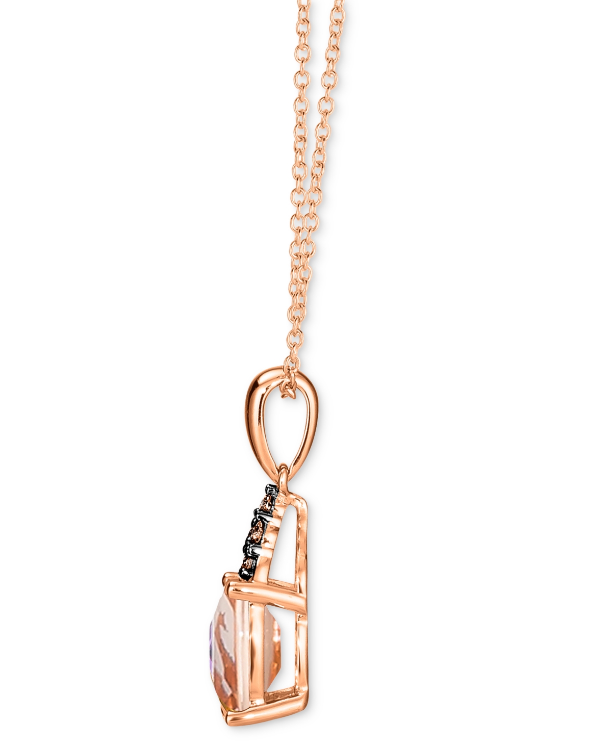 Le Vian Morganite (1-1/20 Ct. T.w.) & Chocolate Diamond (1/10 Ct. T.w.) Pendant 20" Necklace In 14k Strawber In Rose Gold