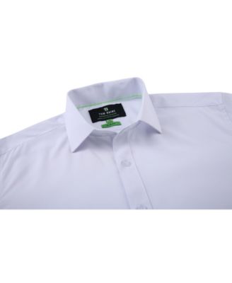 Men Slim Fit Four Way Stretch Solid Dress Shirt
