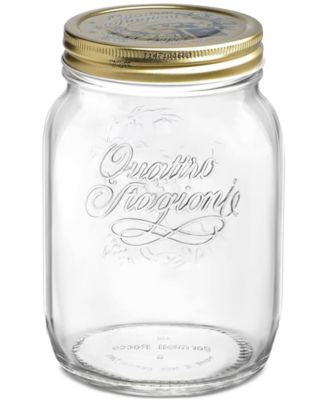 Bormioli Rocco - Quattro Stagioni 128-Oz. Wide-Mouth Jar, Set of 6