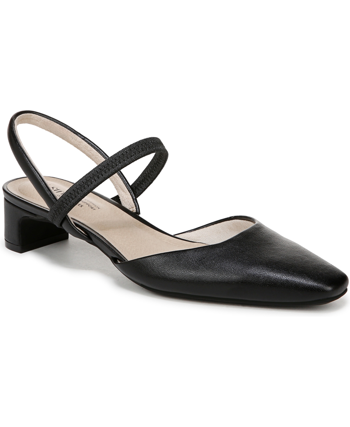 Bzees Women's Lainey Pointed Toe Block Heel Pumps In Black Faux Leather