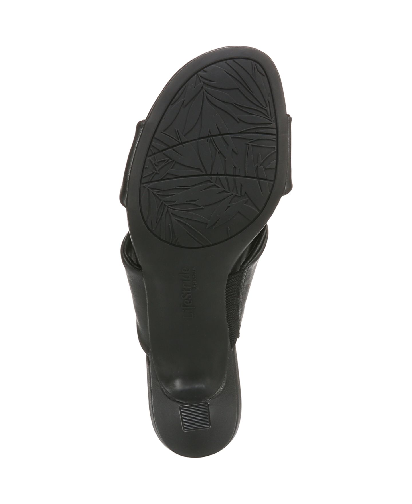 Женские сандалии LifeStride Nori Slide Kitten Heel, цвет: Чёрная искусственная кожа — фото 5