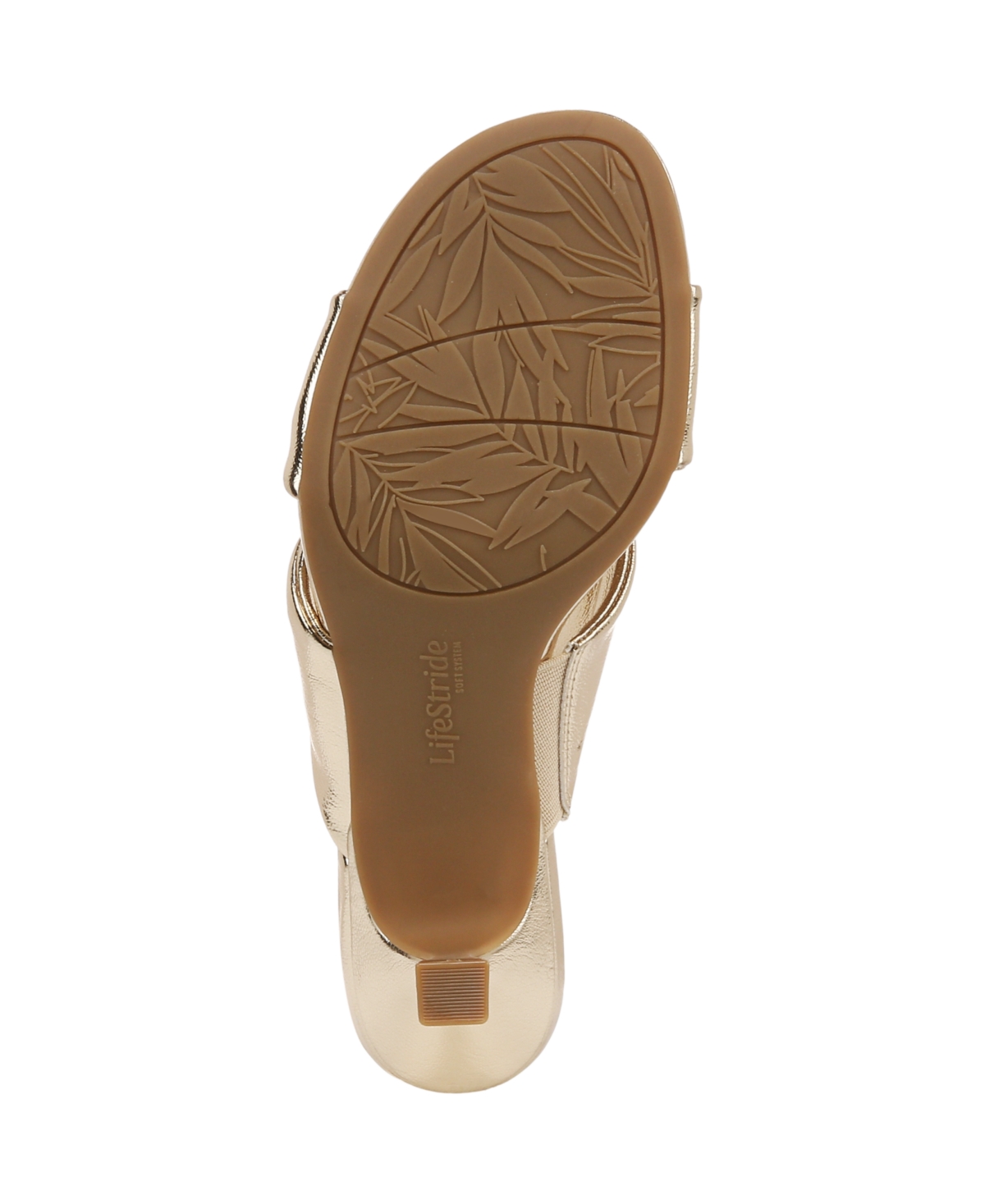 Bzees Women's Nori Slide Kitten Heel Sandals In Platino Gold Faux Leather