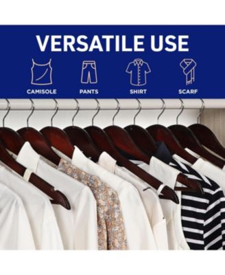 30-piece vintage wooden hanger set with non-slip design and 360° swivel hook.