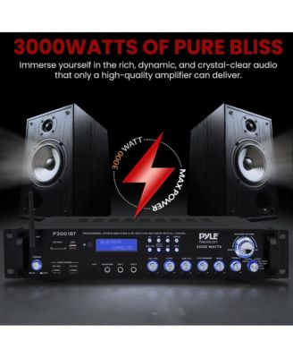 Bluetooth Hybrid Amplifier Receiver - Home Theater Pre-Amplifier with Wireless Streaming Ability, MP3/USB/SD/AUX/FM Radio (3000W MAX)