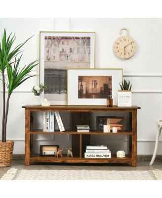 Modern Farmhouse TV Stand Entertainment Center for TV's up to 55'' w/Open Shelves