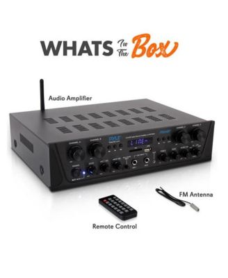 Bluetooth Home Audio Amplifier, 4-Ch. Audio Source Stereo Receiver System with FM Radio, MP3/USB/SD/AUX Playback (500W MAX)