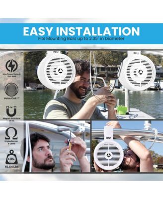 6.5'' Marine Wakeboard Speaker System with Built-in LED Lights, 200W, White