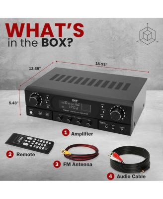 Home Theater Wireless BT Streaming Receiver Amplifier - 2x90W Home Audio Power Amplifier MP3/USB Readers and FM Radio, Dual Channel Wireless Sound Audio Stereo Receiver System