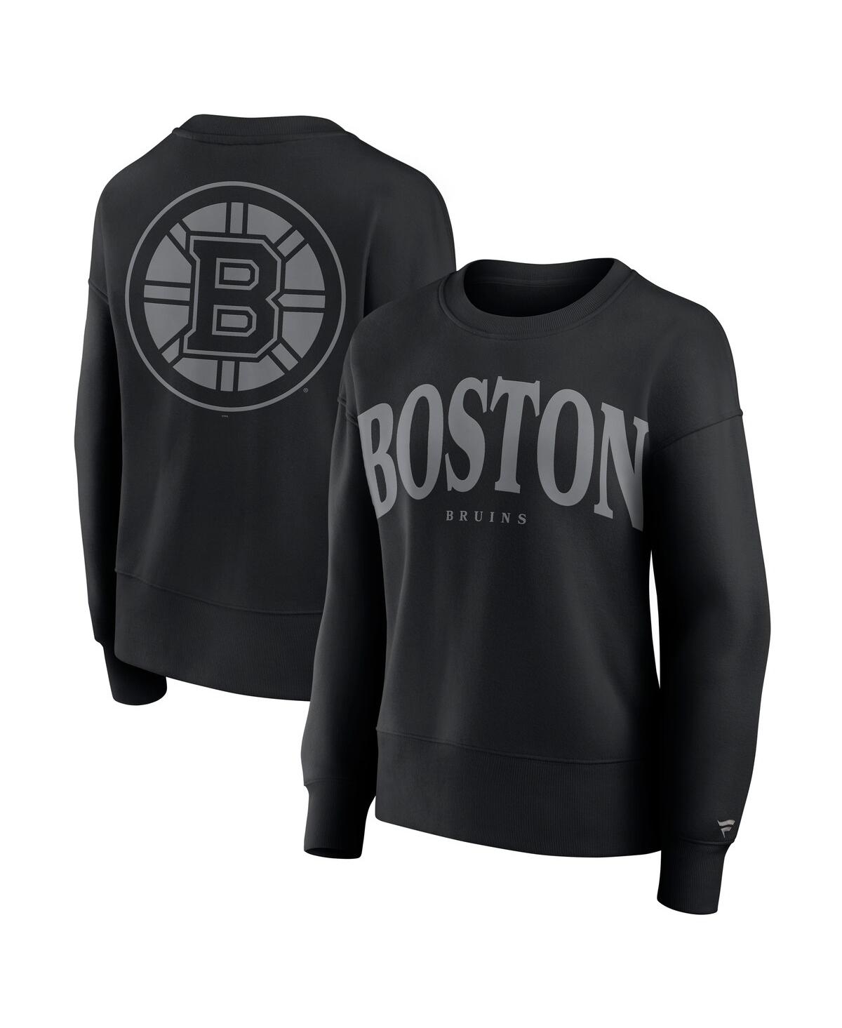Fanatics Women's Black Boston Bruins Elements Flow Pullover Sweatshirt In Black