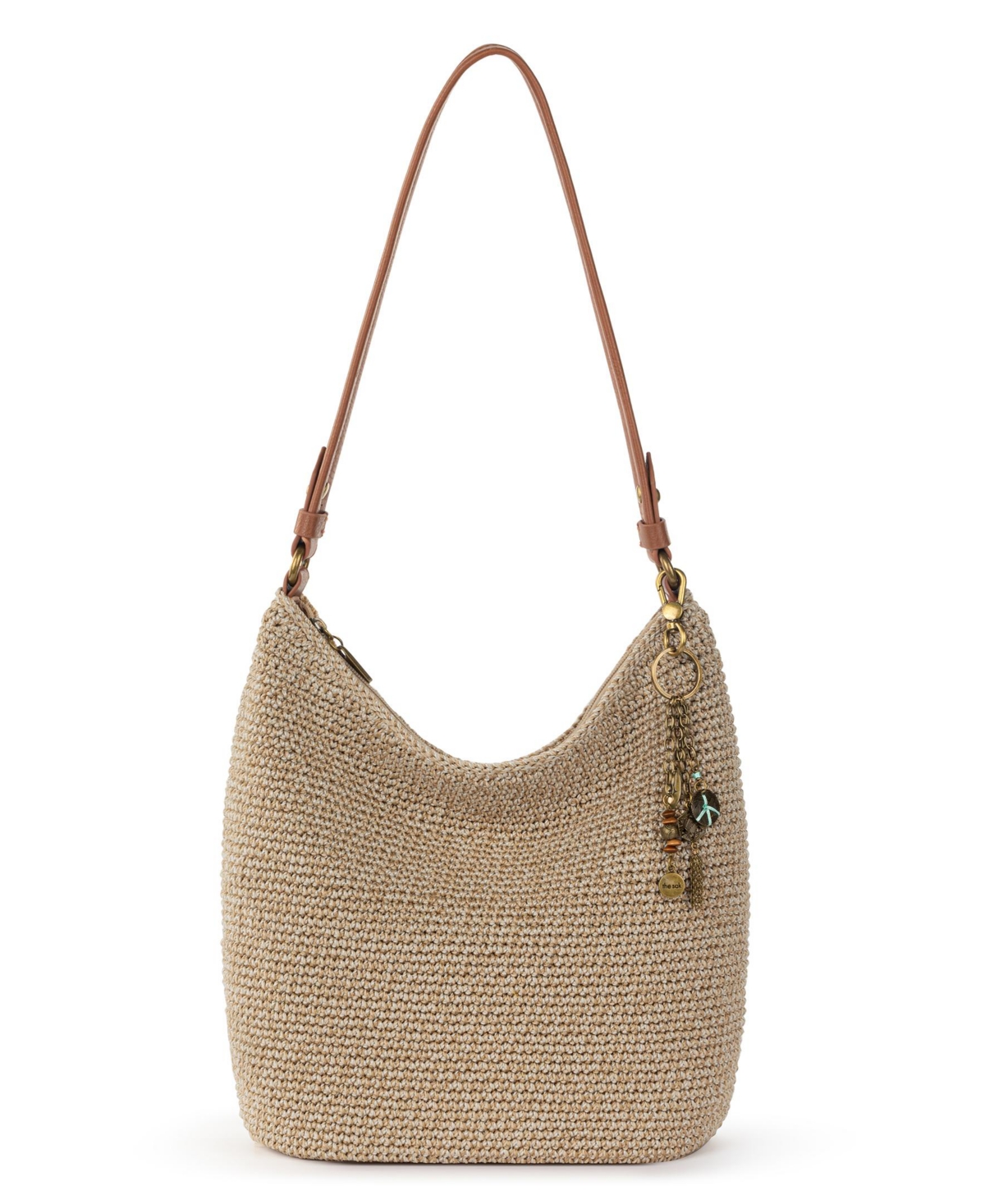 Sequoia Crochet Medium Hobo Bag - Ecru Multi Beads