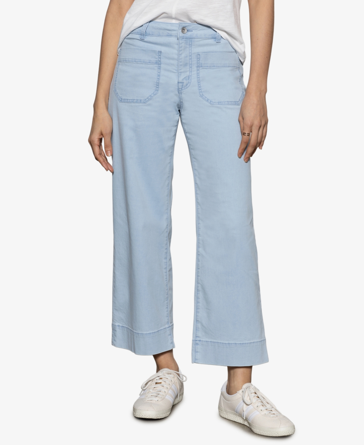 Sanctuary Women's Marine Comfort Stretch Wide Leg Pants In Ultra Pale