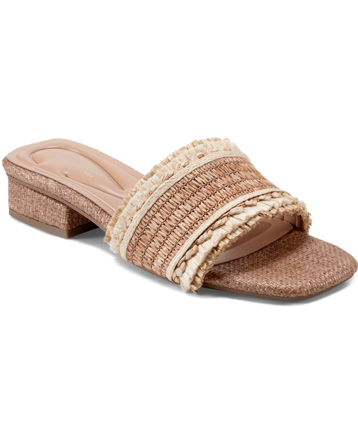EASY SPIRIT WOMEN'S GRACIELA RAFFIA BLOCK HEEL SANDALS 