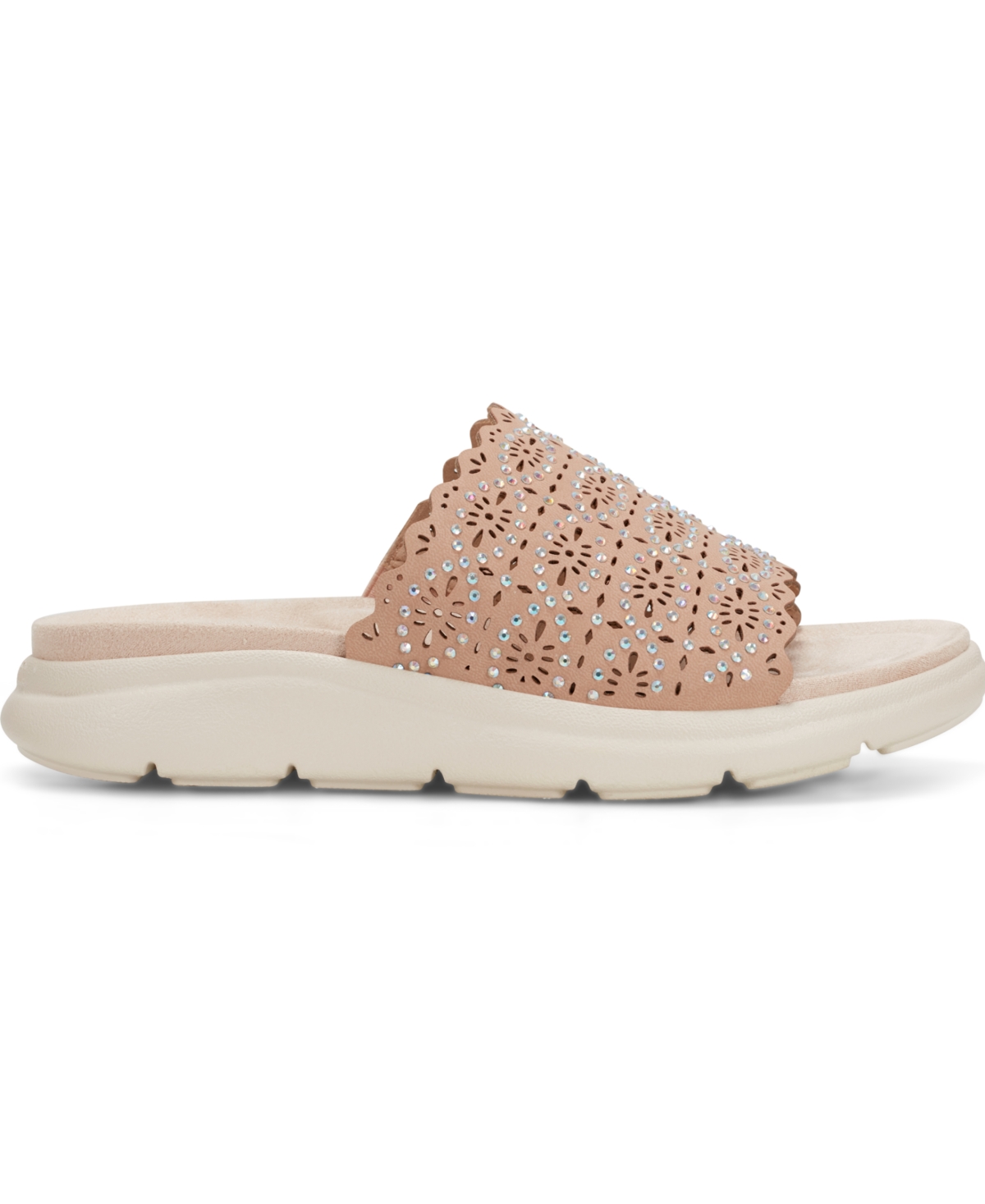 EASY SPIRIT WOMEN'S ALORA EMBELLISHED SLIDE SANDALS 