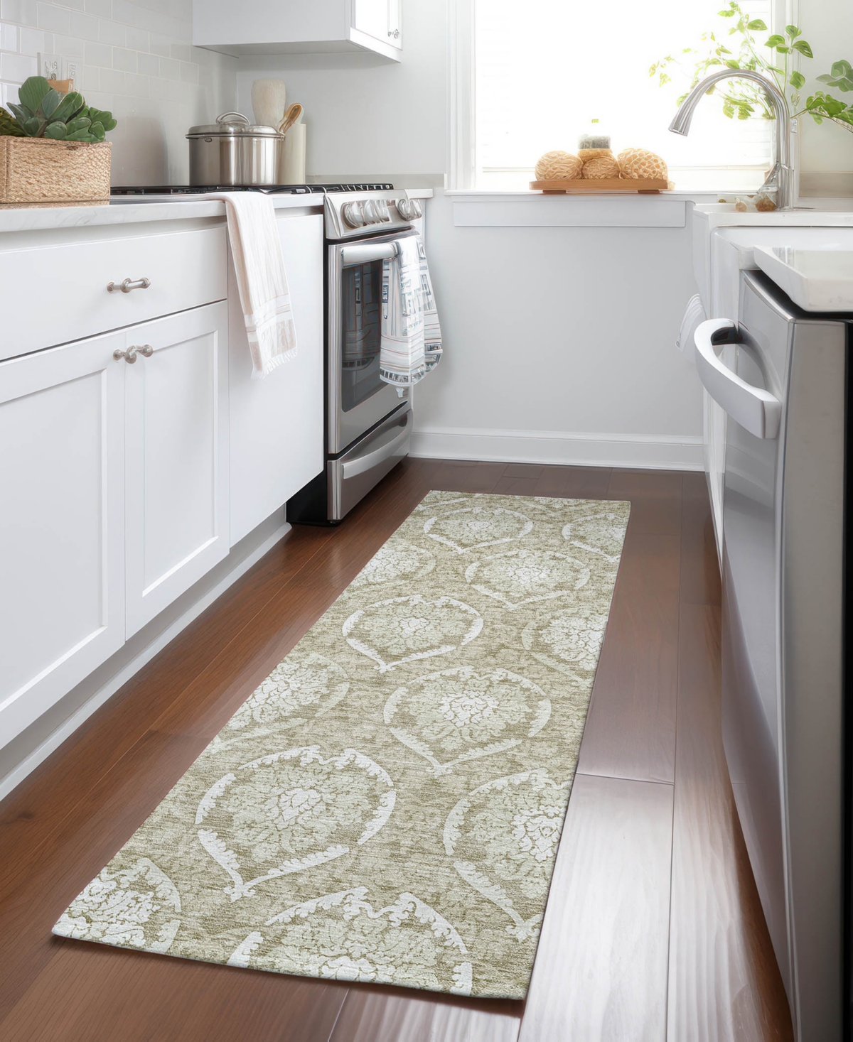 Addison Chantille Acn810 2'3"x7'6" Runner Area Rug In Tan