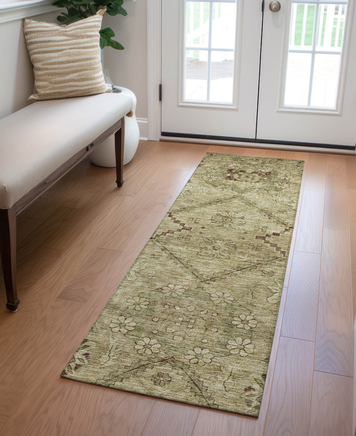 Addison Chantille Machine Washable Acn842 2'3"x7'6" Runner Area Rug In Brown