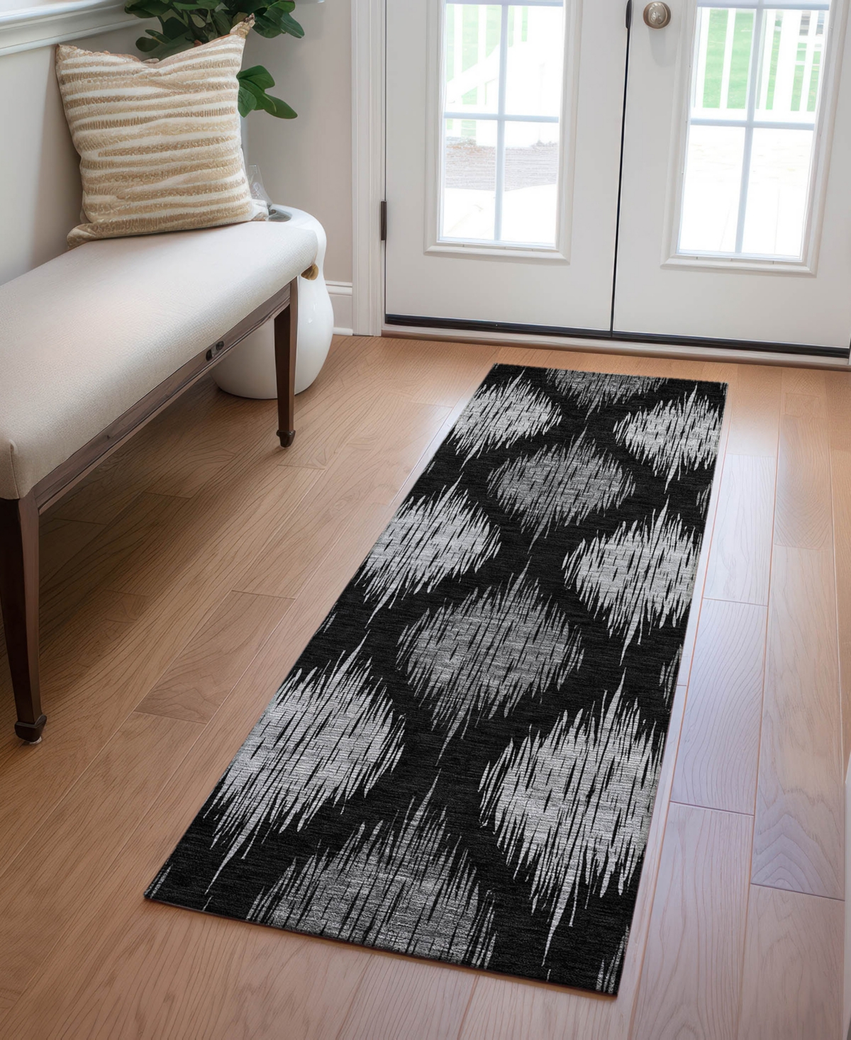 Addison Chantille Acn848 2'3"x7'6" Runner Area Rug In Black