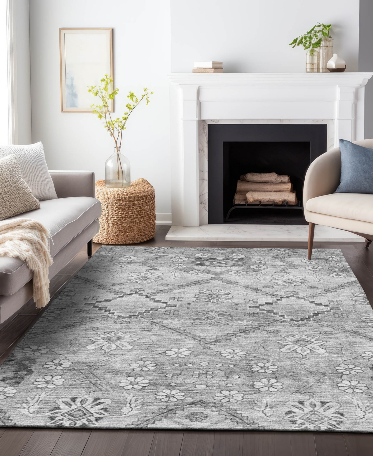 Addison Chantille Acn841 2'6"x3'10" Area Rug In Gray