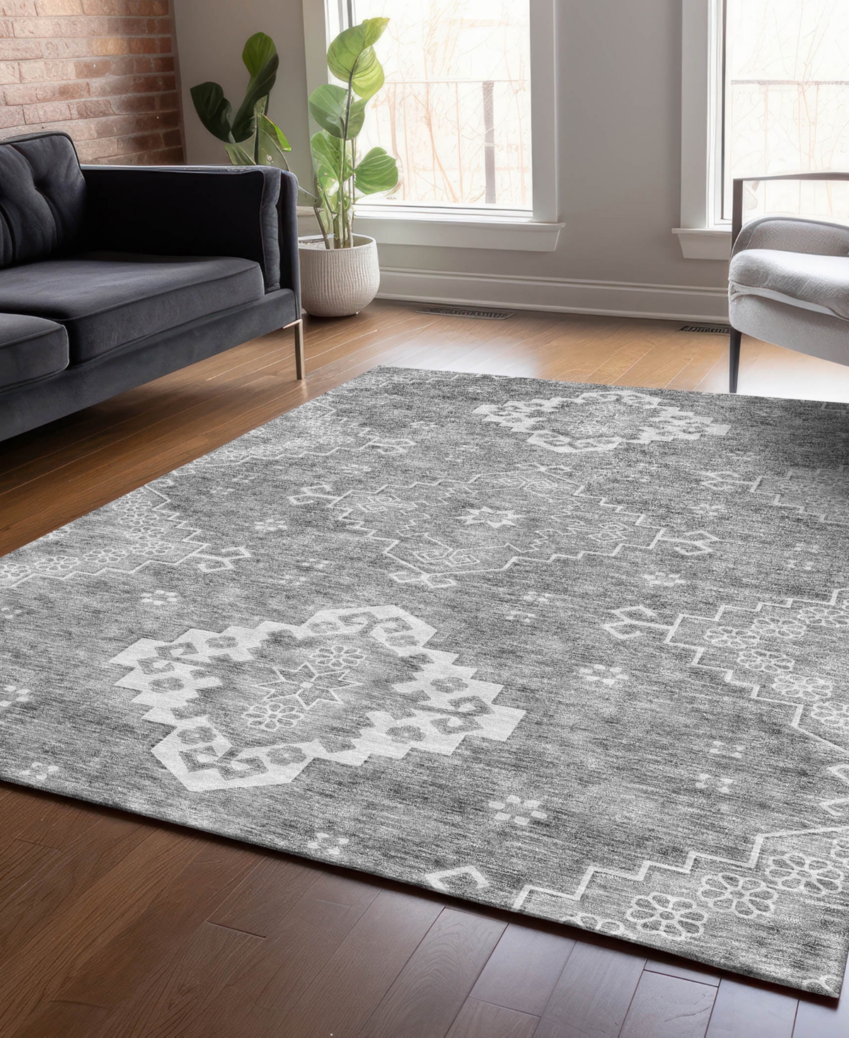 Addison Chantille Acn847 3'x5' Area Rug In Gray