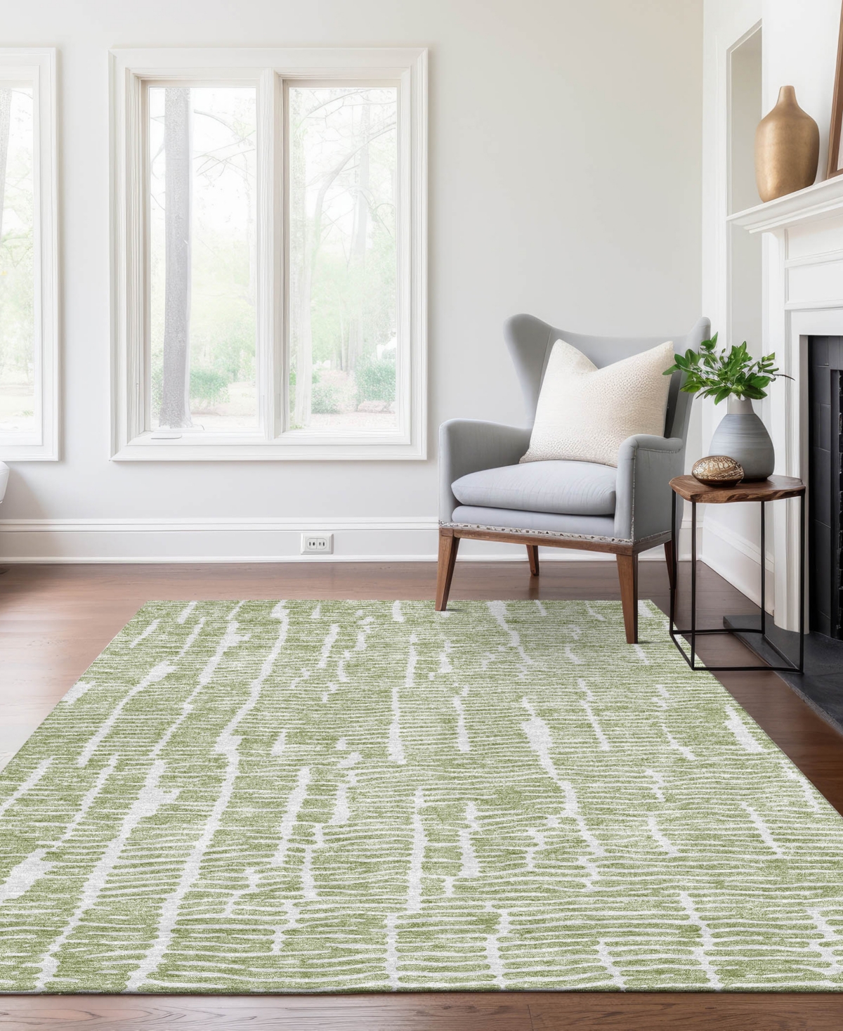 Addison Chantille Acn830 5'x7'6" Area Rug In Sage