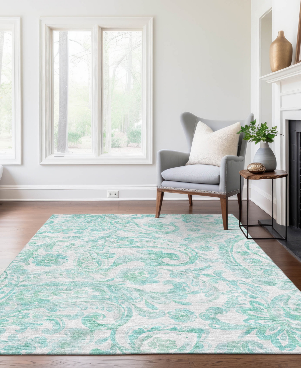 Addison Chantille Acn835 8'x10' Area Rug In Turquoise
