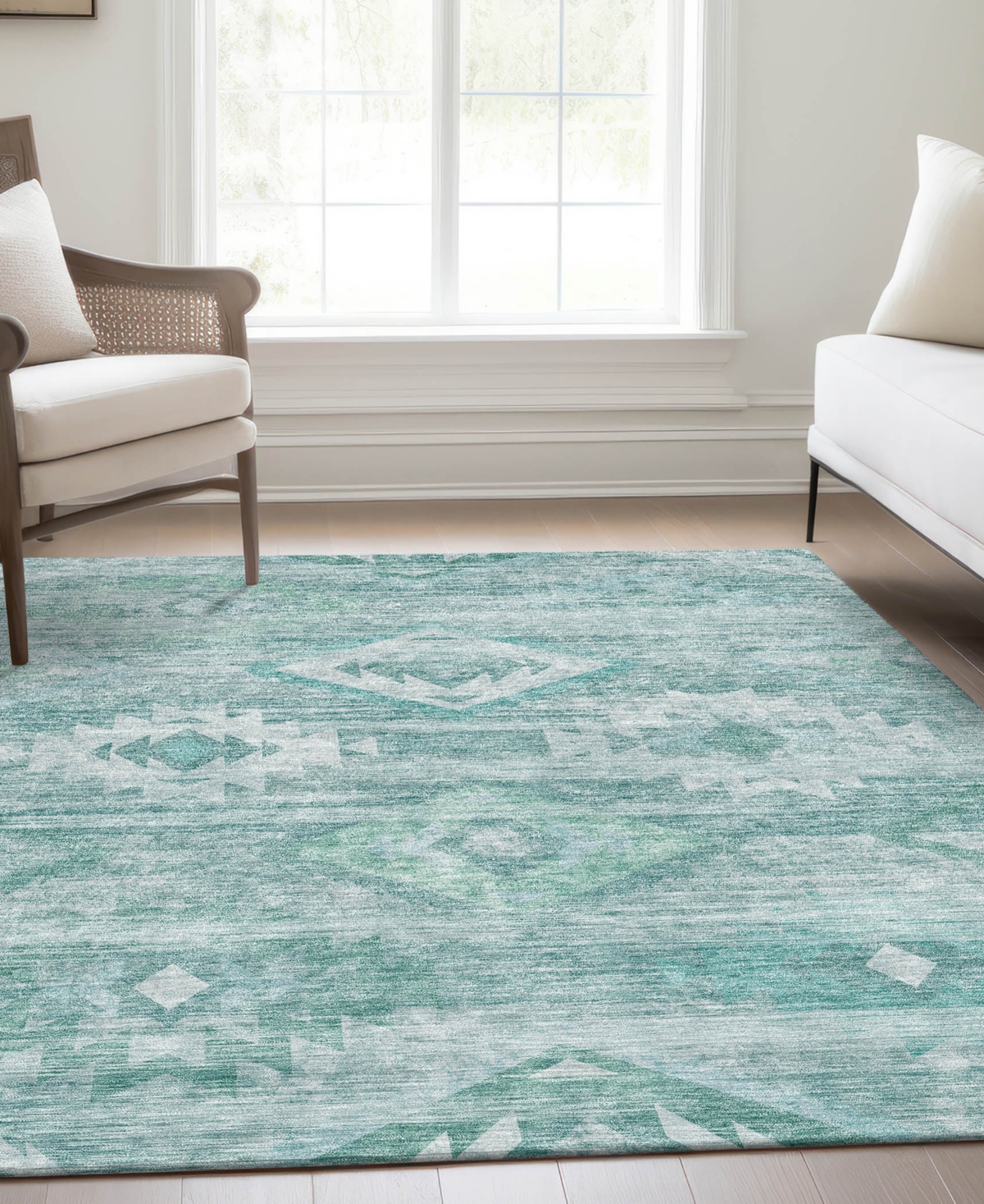 Addison Chantille Acn837 9'x12' Area Rug In Aqua