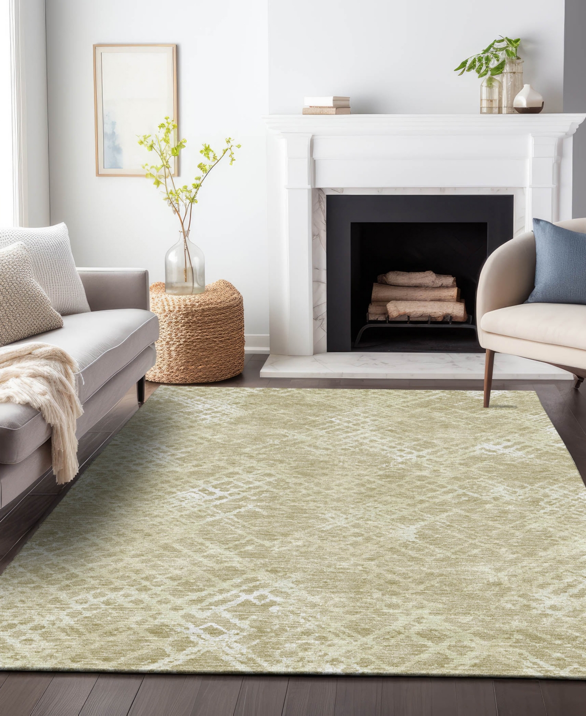 Addison Chantille Acn825 9'x12' Area Rug In Beige