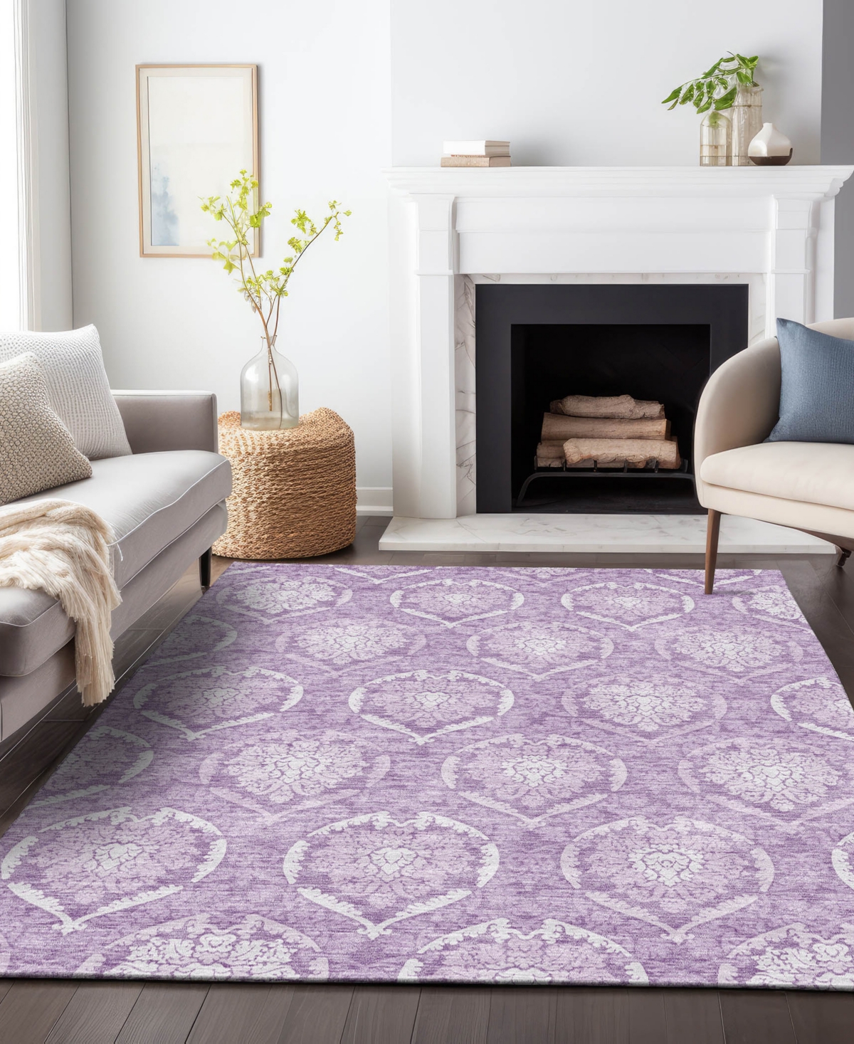 Addison Chantille Acn810 8'x10' Area Rug In Plum