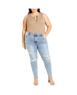 Women's Asha Jojo Distressed Detail Crop Jean