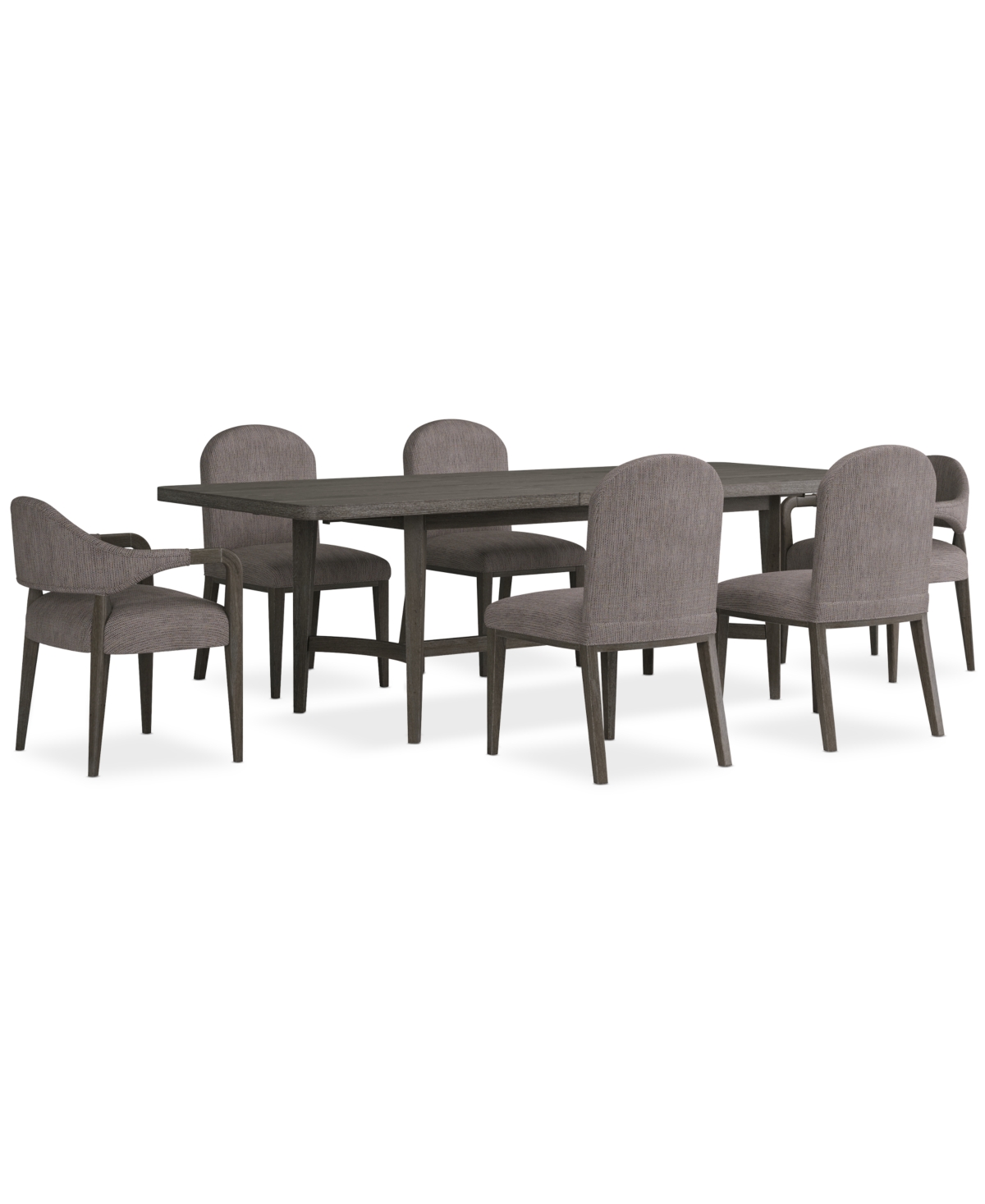 Macy's Griffith 7 Pc. Rectangular Dining Set (table, 4 Side Chairs & 2 Arm Chairs), Created For  In Dark Gray