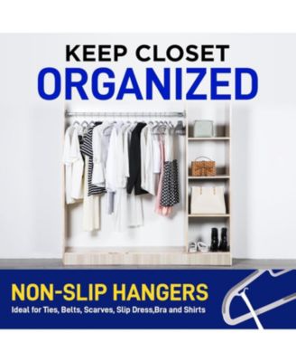 Bakken- Swiss Lifemaster Durable Non-Slip Clothes Hangers - Premium Set of 30 Sturdy Gray Plastic with Smooth 360° Swivel Hooks & Built-In Accessories Hang Coats Jackets and Expensive Garments Stress Free Hanging