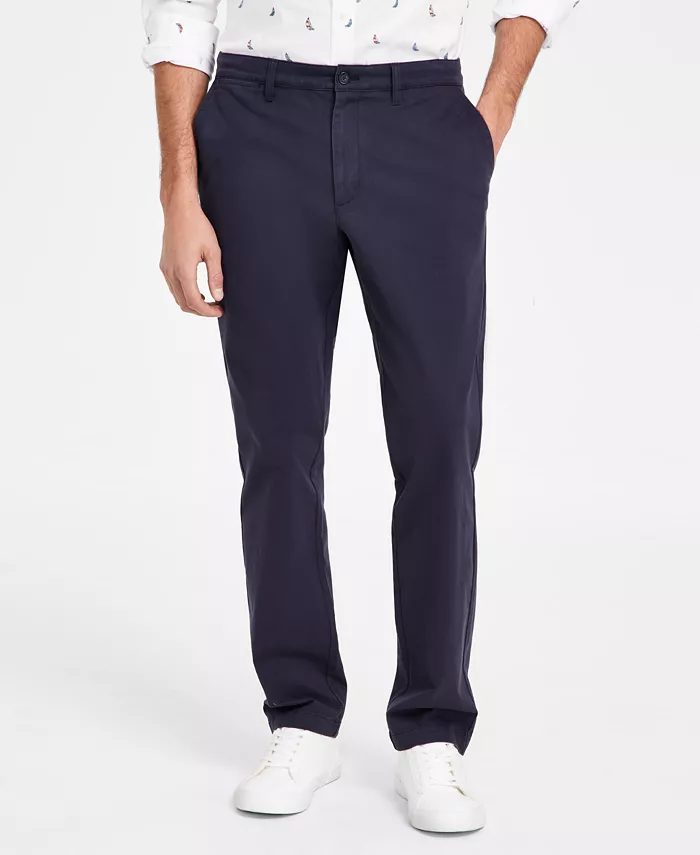 Men's Classic-Fit Stretch Solid Flat-Front Chino Deck Pants - thumbnail 5