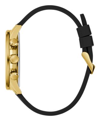 Men's Multi-Function Black Silicone Watch, 44mm