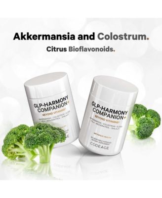 GLP-Harmony Companion+ Supplement - GLP-1 Agonist Support - Lion's Mane, Pea, Colostrum, Shilajit, Akkermansia, Elder, Citrus Bioflavonoids, Broccoli, Resveratrol - Non-GMO - 60 Capsules