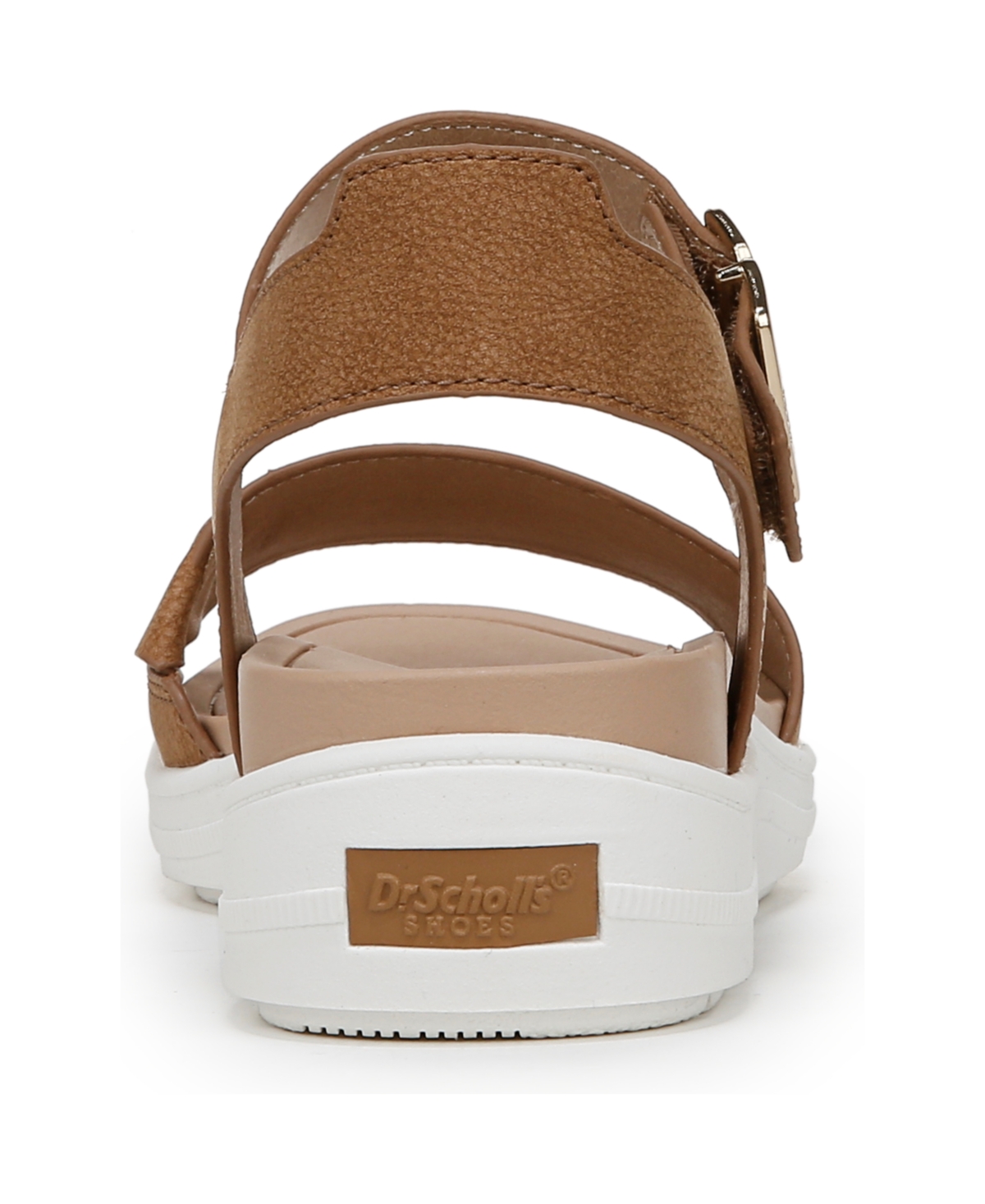 Shop Dr. Scholl's Women's Time Off Sky Sport Wedge Sandals In Honey Brown Faux Leather