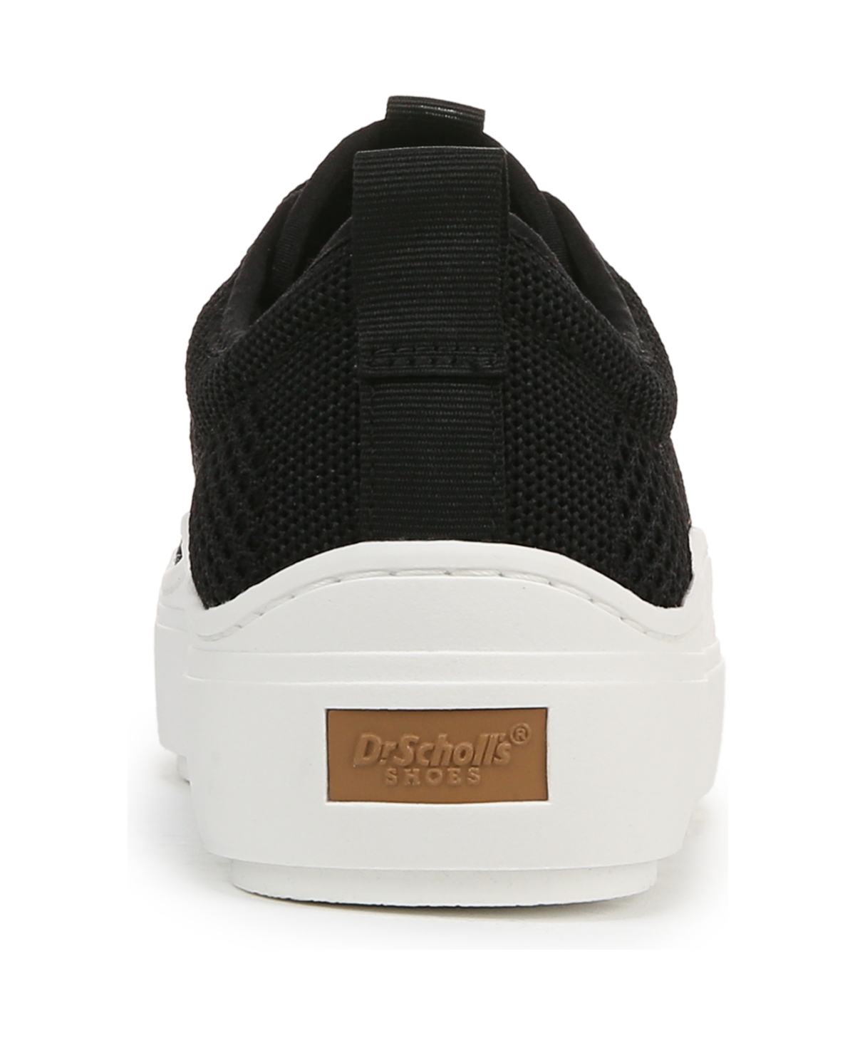 Shop Dr. Scholl's Women's Time Off Knit Lace Up Platform Sneakers In Black Knit Fabric