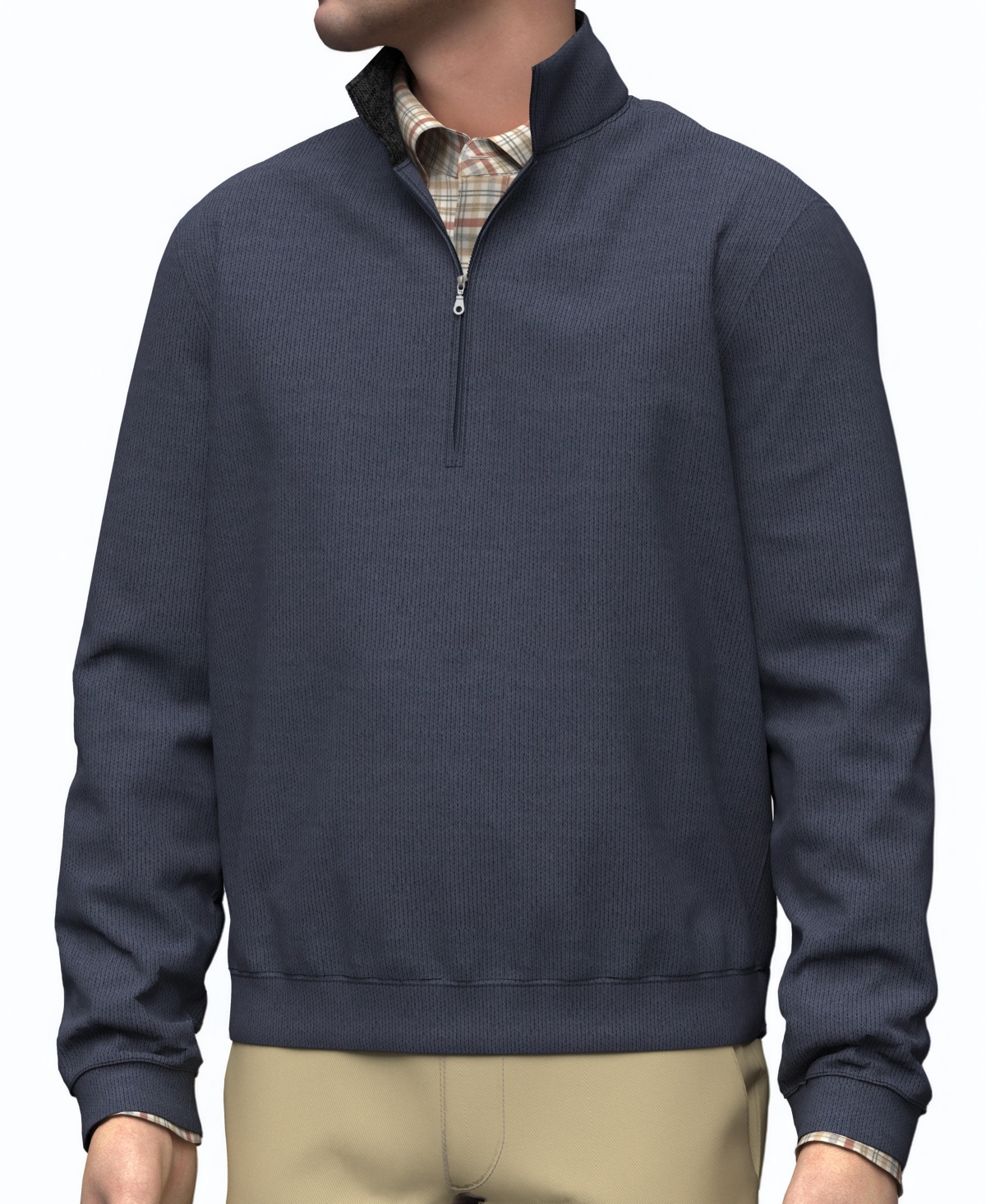 Men's Pima Interlock Zip Mock - Light/pastel Blue