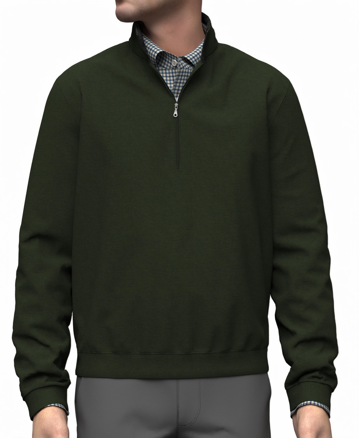 Men's Pima Interlock Zip Mock - Light/pastel Blue